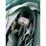 2 carat Moissanite Triangular Cut Ring with Moissanite Accents Size 7 Silver Photo 11