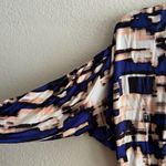 Parker Blouson Catalina Dress Stretch Drape Faux Wrap Watercolor Dolman Sleeve S Photo 5