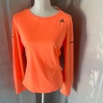 Adidas  Orange Fitted Long Sleeve Tee Photo 5