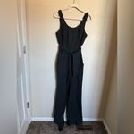 Theory Black Scoop Neck Sleeveless Belted Jumpsuit Wide Leg Size 6 Tall Photo 1
