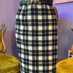Vintage Black & White Wool Plaid Pencil Skirt Size S Photo 1
