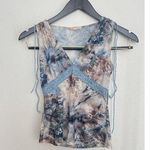 Forever 21 VTG Y2K Tie-Dye Empire Waist V-Neck Lace Cami Top Spaghetti Straps XS Photo 0