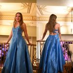 B Darlin Blue Ballgown poofy size 8 dress Photo 1