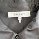 Frame  Strong Shoulder Mini Dress in black stretch silk. sz M cocktail festive Photo 5