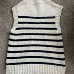 ZARA  Black and Cream Striped Sweater Vest Photo 1