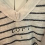 Loft  vneck striped open back tshirt size small Photo 2