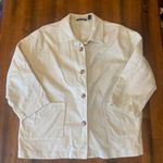 Isaac Mizrahi  Utility Jacket XL Off White / Cream Corduroy Barn Style 3/4 Sleeve Photo 0