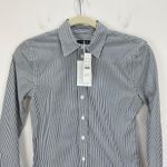 J.Crew Petite Wren Slim Shirt Striped Stretch Cotton Poplin Blend US 00 P NWT Photo 5