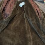 Vintage 80s Gerard Babin Paris Chocolate Brown Leather Faux Fur Lined Maxi Coat Size M Photo 3