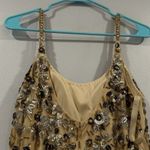 Mac Duggal  5477 Beige Gold Floral Embellished Scoop Neck Evening Gown Sz 10 Photo 6