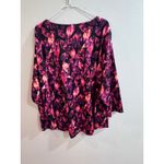 Allison Daley Woman 3X Black Pink Floral Long Sleeve Embellished Top Photo 4