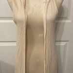 Vocal NWT Women's Cream Waffle Knit Hoodie Vest with Lace Up Back Details, S Photo 0