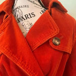 L.L.Bean Orange Corduroy Belted Trench Coat Jacket Women’s Small Petite Size undefined Photo 3