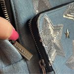 Skinny Dip Denim sequin stars festival backpack NWOT zipper closure 11x10 Blue Photo 2