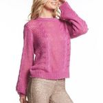 Jessica Simpson Sweater Loose Knit Crew Neck Pink Rose Size XL New with Tag Photo 2