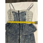 Mimi Chica  Exposed Zip Front Peplum Lace Denim Dress 80s/90s Retro S Coquette Photo 6
