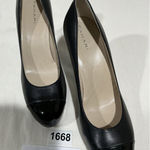 Tahari Womans  Laura Black Leather Platform Pumps Slip On 8.5 M Photo 0