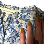 Rebecca Taylor  Aimee Floral Silk Mini Shirt Dress Blue White Size 0 Photo 5