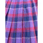 Oscar de la Renta Vintage Plaid Wool Pleated Midi Skirt - Size 13 14 Photo 2