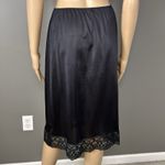 Vintage Leggs Half Slip Skirt Size Medium 3" Wide Lace Black Antron III Nylon Photo 4