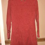Pam & Gela Lace up Front Long sleeve Utility Dress Burnt orange XS/P Photo 3