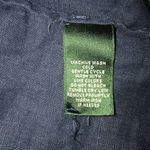 Ralph Lauren Lauren Womens Linen Top Navy Blue Small Long Roll Up Sleeve V-Neck Photo 7