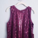 Vince Camuto Burgundy Plum Sequin Sleeveless Cocktail Mini Dress Photo 2