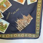 Vintage Souvenir Scarf Milano Milan Italy Green Photo 4