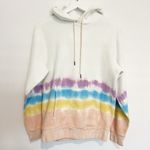 Feat Tie Dye Blanket Soft Pullover Hoodie in White Loungewear Winter Casual Cozy Photo 1