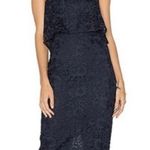 Likely  Lace Driggs Black Dress Strapless Lined Draped Flouce Fitted Skirt Slit 2 Photo 8