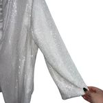 Show Me Your Mumu Oversized Longline Sequin Dance Blazer Jacket White Photo 6