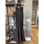 Norma Kamali  Corset Lace Mermaid Gown Long Black Peony Nude Womens Size S 36 Photo 5
