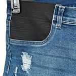 Time & Tru Large (12-14) Maternity Jean Shorts Side Panels Whisker Stretch Cuff Photo 1