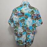 Bonworth Vintage  Turquiose Tropical Hawaiian Button Down Size MP Photo 3