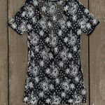 American Vintage Vintage Black/White Floral Hand Beaded and Sequin Mesh Short Sleeve Cardigan Top Photo 4