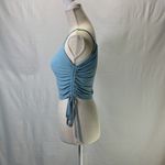 Romwe  Light Blue Ruched Cropped Tank Top Size 4 Photo 2