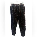 Johnny Was  Velvet Leopard Print Silk Blend Pull On Side Stripe Joggers Large Photo 2