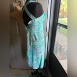 Vintage Malia mermaid criss cross strap airy summer dress, size 8 Green Photo 4
