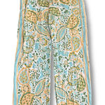 Rachel Zoe Womens Pants Large Wide Leg Boho Paisley Print Aqua NWT Resort Photo 0