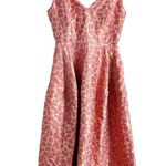 Jill Jill Stuart Pink Floral Jacquard Sweetheart Cocktail Midi Dress Size 0 Photo 4