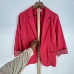 Skies Are Blue  Blazer Jacket Womens M Heather Coral Pink Notch Lapel Open Front Photo 10