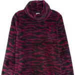 Zella  burgundy and black fuzzy turtleneck sweatshirt/ tunic. Size XS. NWT. Photo 2
