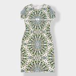 London Times  White‎ and green mandala dress Size 8 Photo 3