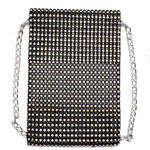 AIBEARTY Rhinestone Cell Phone Purse Mini Crossbody Clutch Bag w/ Chain Womens Silver Photo 0