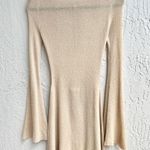 Meshki NWT  Zahra Long Sleeve Boat Neck Open Back Mini Knit Dress Wheat Womens XS Photo 0