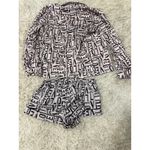 Victoria's Secret LOVE Print Pajama Set Long Sleeve Top Shorts Pink Black M Photo 7