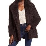 Nordstrom Mural Curly Faux Shearling Brown Teddy Jacket Photo 0