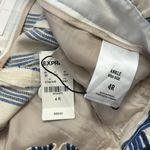 EXPRESS  Cream with Blue Stripe Paperbag Ankle Pants, 4, NWT Photo 7
