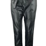 Lucy Paris Black Faux Vegan Leather Skinny High Waist Paperbag Trousers Pants S Photo 0