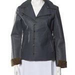 Diesel Vintage Gray Leather Button Front Jacket Size S/M Photo 1